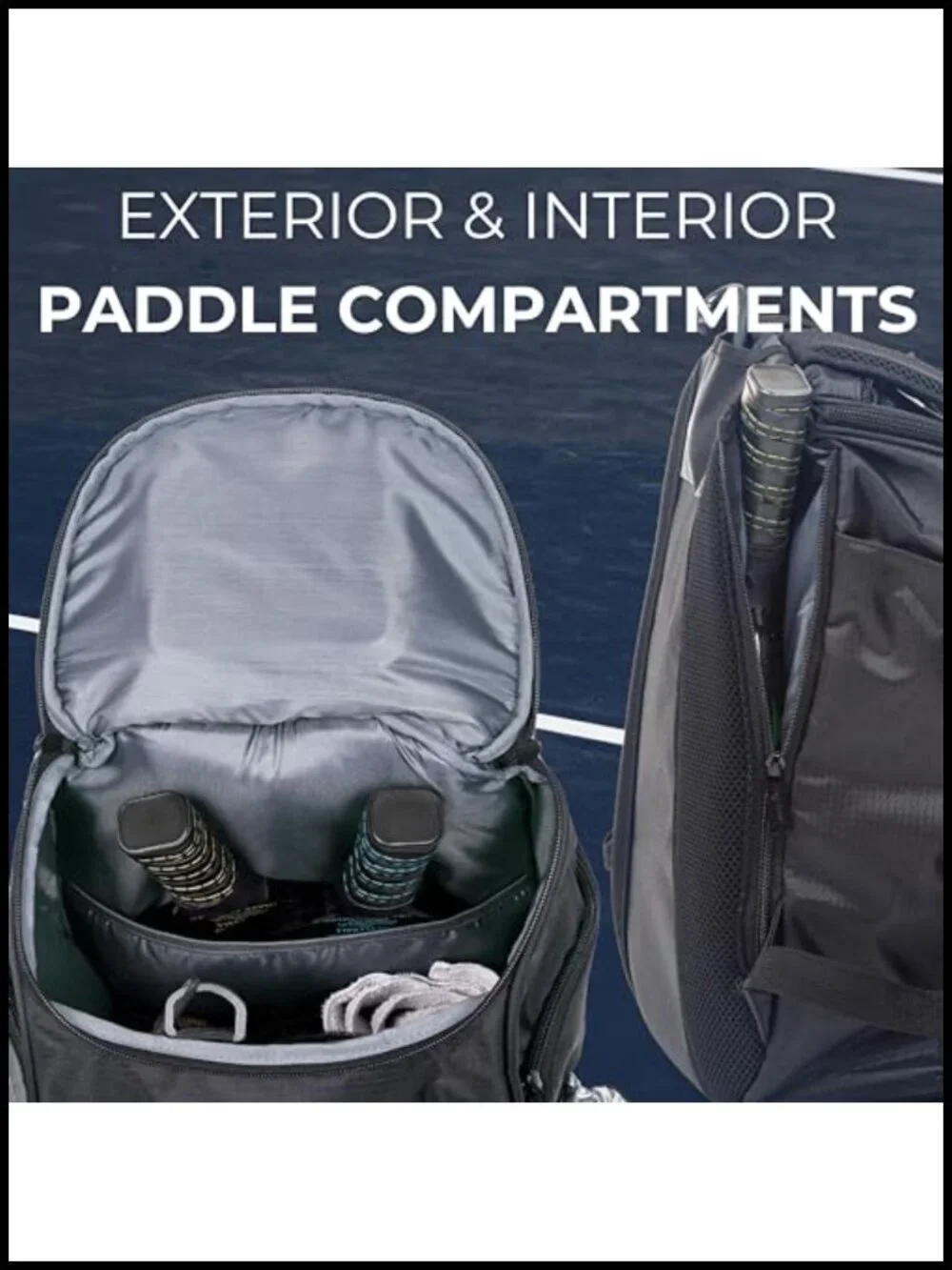 35L Pickleball Backpack with Paddle Compartment & Shoe Pocket